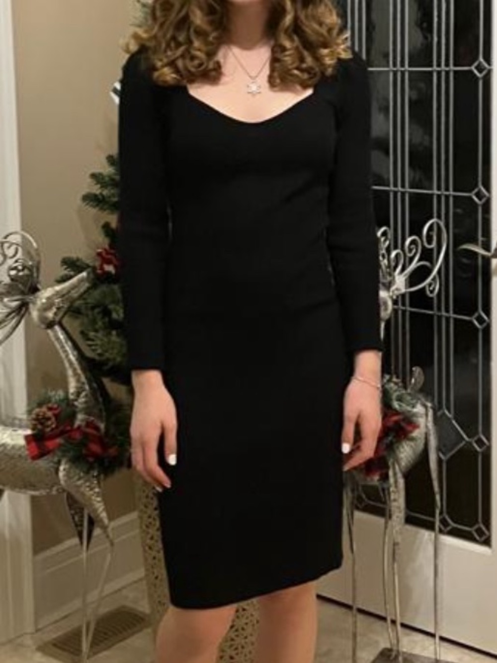 Classic Black Long-Sleeve Sheath Dress - Timeless Women's Style